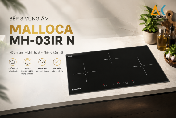 Bếp Malloca MH-03IR N: Bếp 3 Vùng Nấu Linh Hoạt, Không Lo Kén Nồi